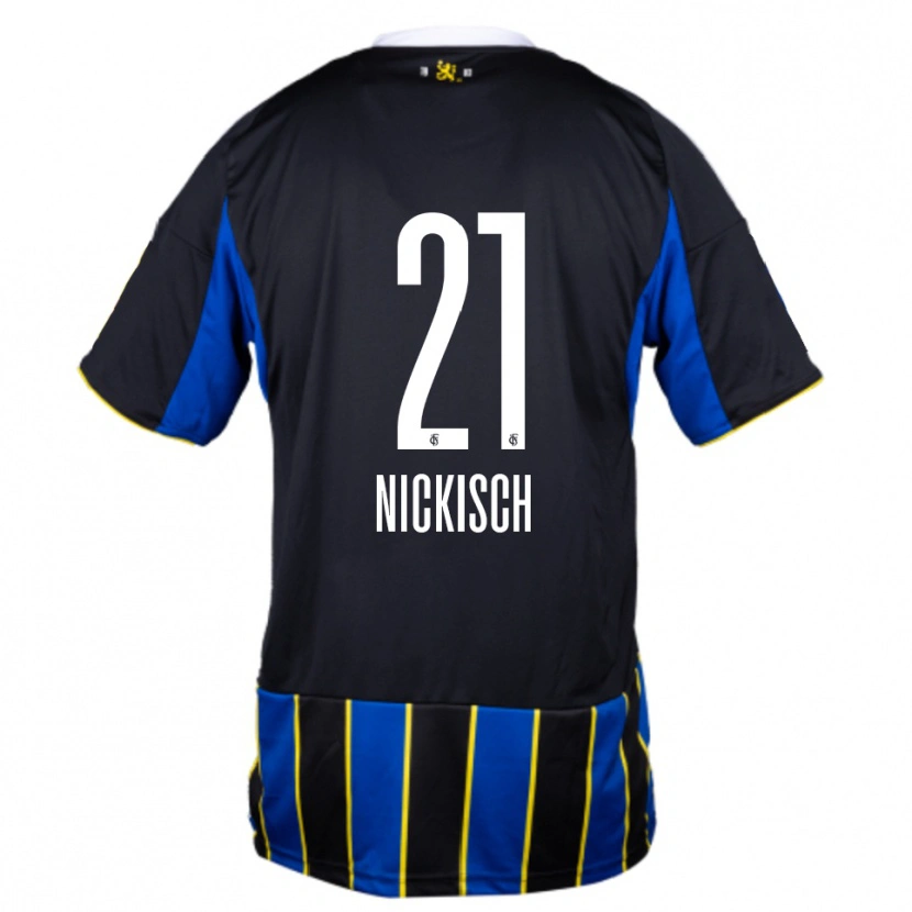 Danxen Dámské Jonas Nickisch #21 Modrá Černá Žlutá Domů Hráčské Dresy 2025/26 Dres