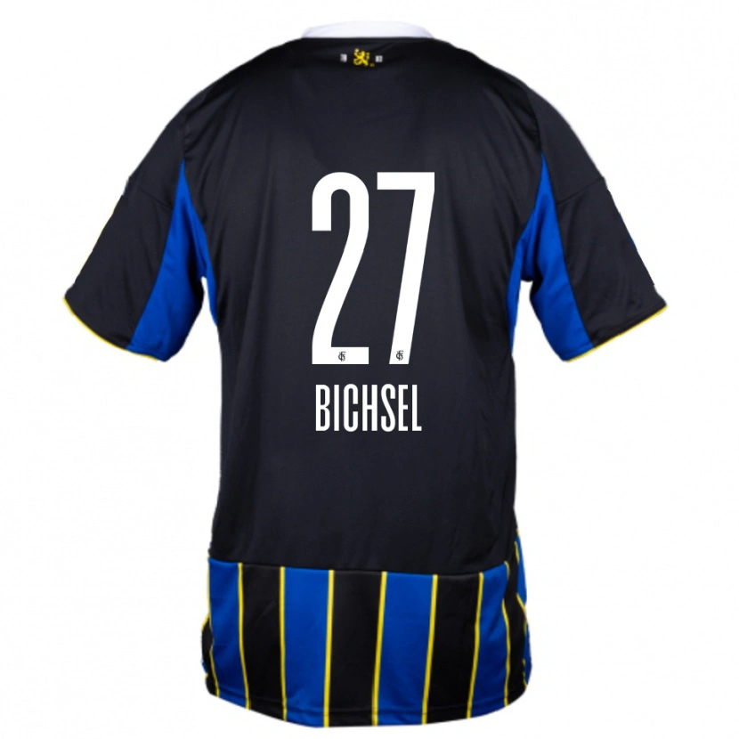 Danxen Dámské Joel Bichsel #27 Modrá Černá Žlutá Domů Hráčské Dresy 2025/26 Dres