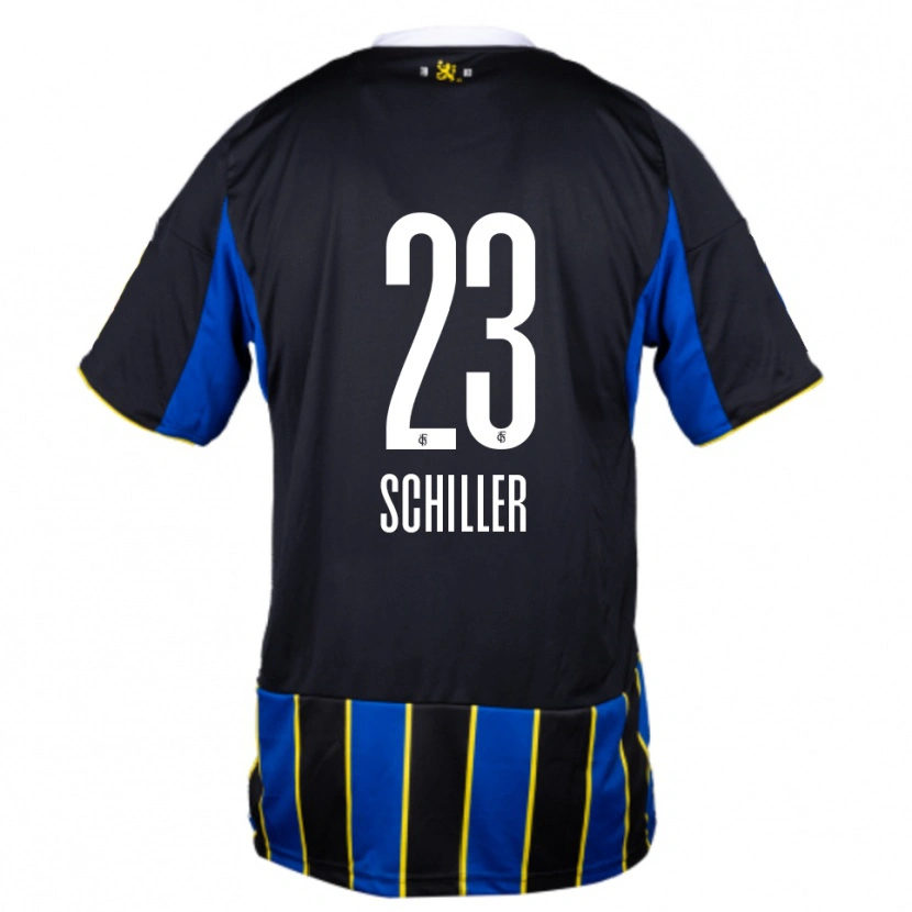 Danxen Dámské Niklas Schiller #23 Modrá Černá Žlutá Domů Hráčské Dresy 2025/26 Dres