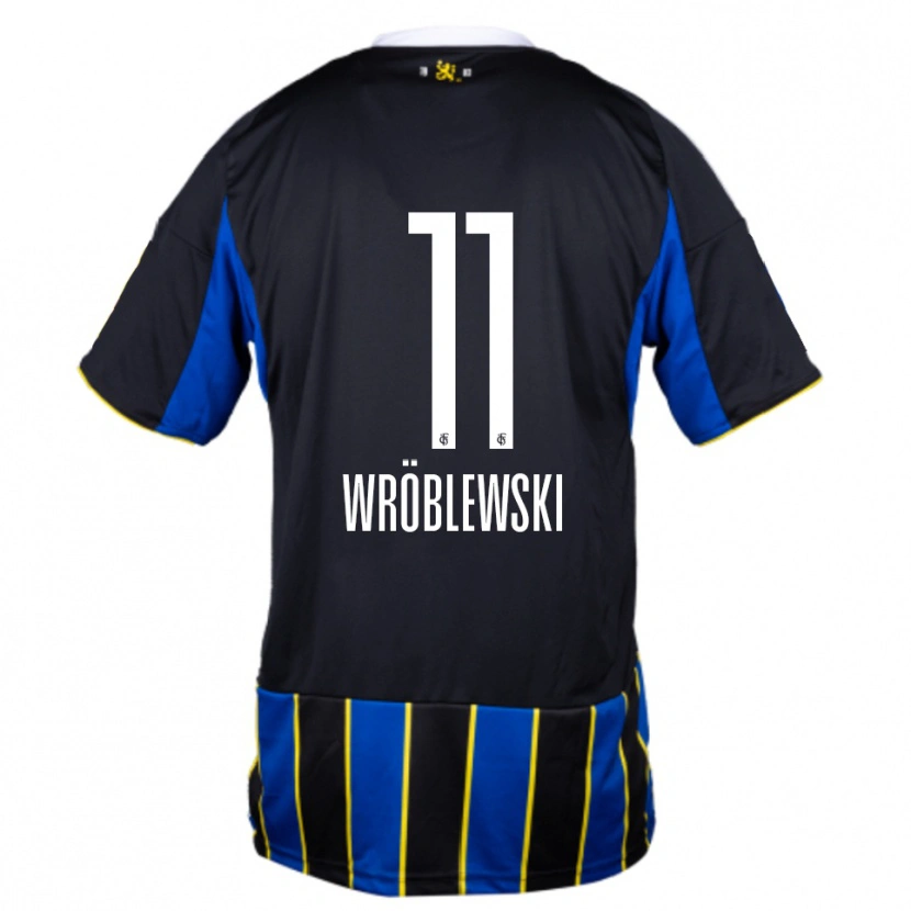 Danxen Dámské Lukas Wröblewski #11 Modrá Černá Žlutá Domů Hráčské Dresy 2025/26 Dres