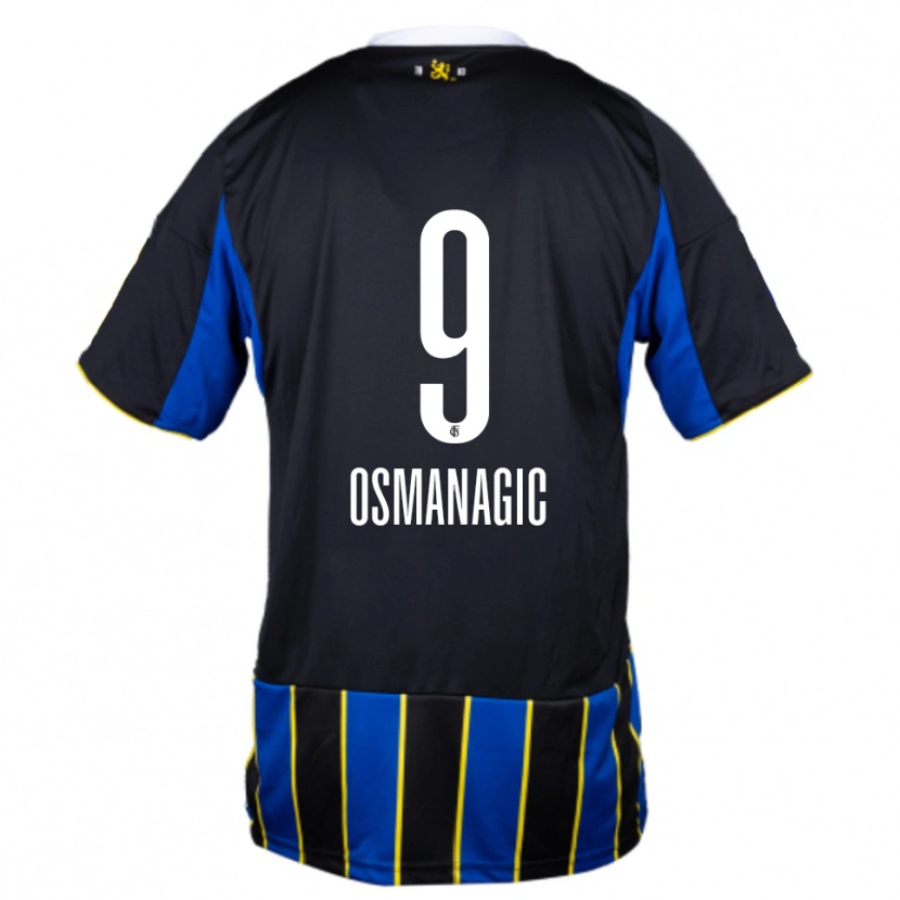 Danxen Dámské Zinedin Osmanagic #9 Modrá Černá Žlutá Domů Hráčské Dresy 2025/26 Dres