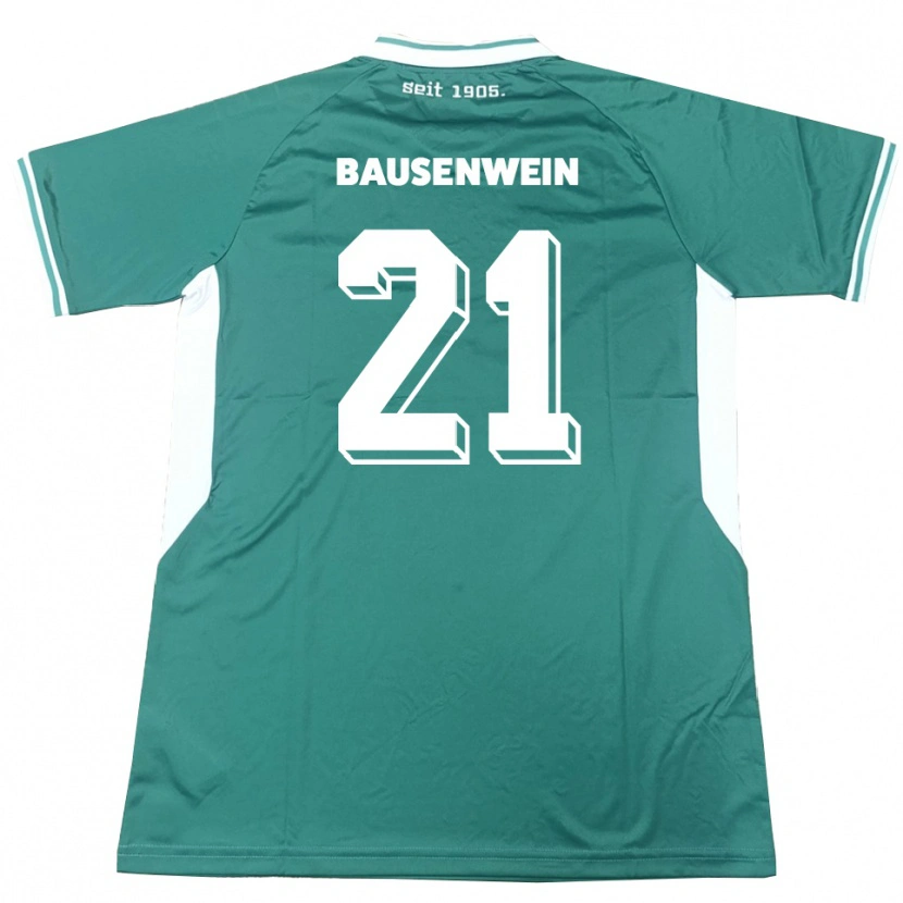 Danxen Dámské Lauris Bausenwein #21 Zelená Bílá Domů Hráčské Dresy 2025/26 Dres