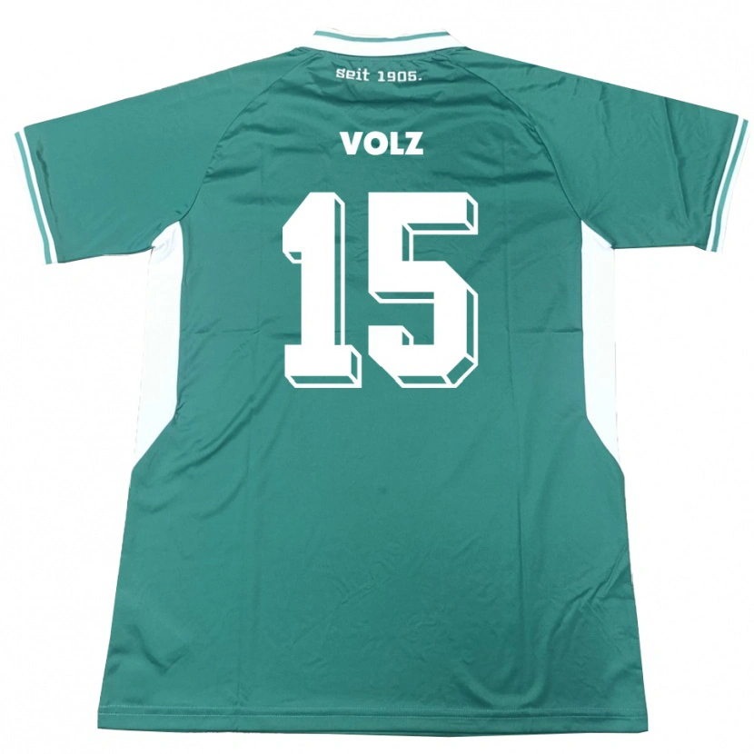 Danxen Dámské Andrej Volz #15 Zelená Bílá Domů Hráčské Dresy 2025/26 Dres