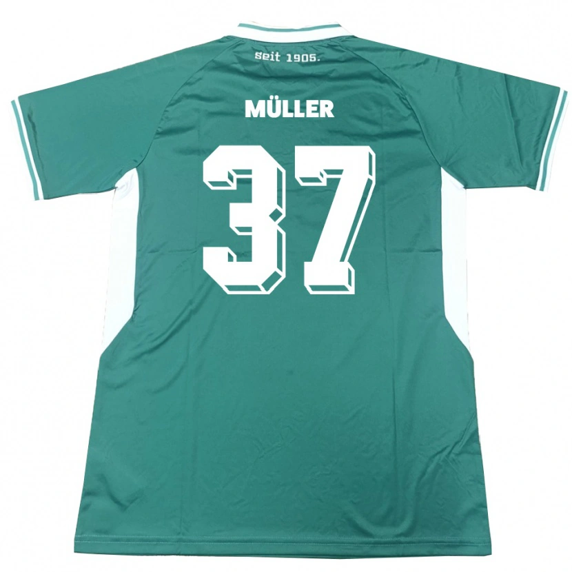 Danxen Dámské Sebastian Müller #37 Zelená Bílá Domů Hráčské Dresy 2025/26 Dres