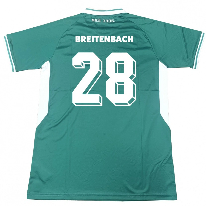 Danxen Dámské Fabio Breitenbach #28 Zelená Bílá Domů Hráčské Dresy 2025/26 Dres