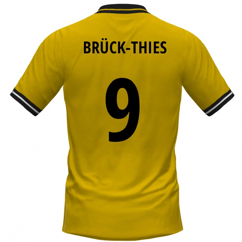 Danxen Dámské Frederik Brück-Thies #9 Žlutá Černá Domů Hráčské Dresy 2025/26 Dres