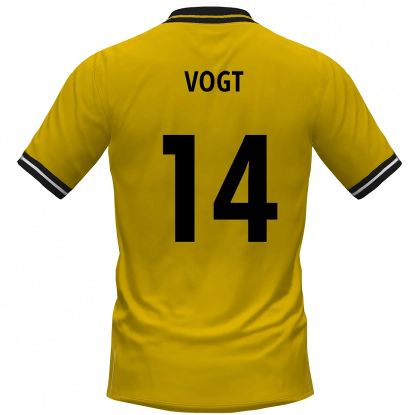 Danxen Dámské Louis Vogt #14 Žlutá Černá Domů Hráčské Dresy 2025/26 Dres