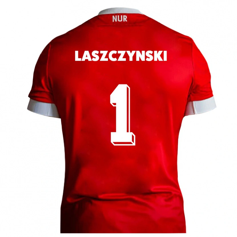 Danxen Dámské Adam Laszczynski #1 Červená Bílá Domů Hráčské Dresy 2025/26 Dres
