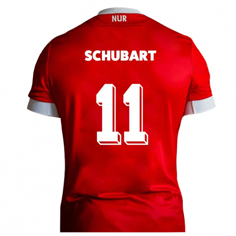 Danxen Dámské Felix Schubart #11 Červená Bílá Domů Hráčské Dresy 2025/26 Dres