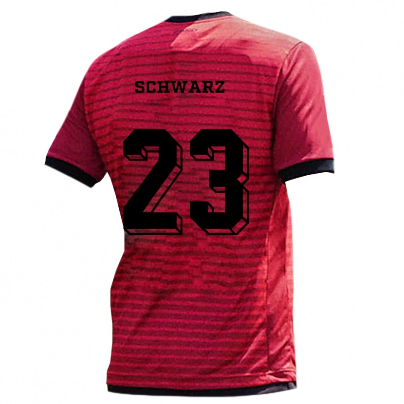 Danxen Dámské Magdalena Schwarz #23 Červená Černá Domů Hráčské Dresy 2025/26 Dres