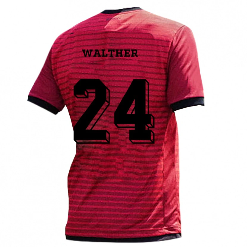 Danxen Dámské Felix Walther #24 Červená Černá Domů Hráčské Dresy 2025/26 Dres