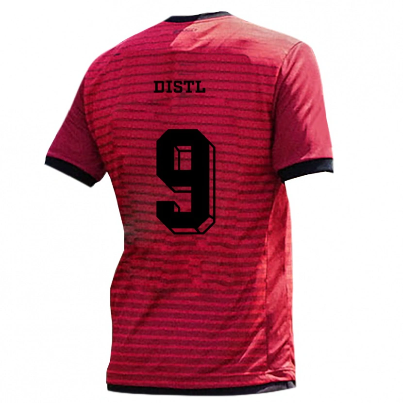 Danxen Dámské Manuel Distl #9 Červená Černá Domů Hráčské Dresy 2025/26 Dres
