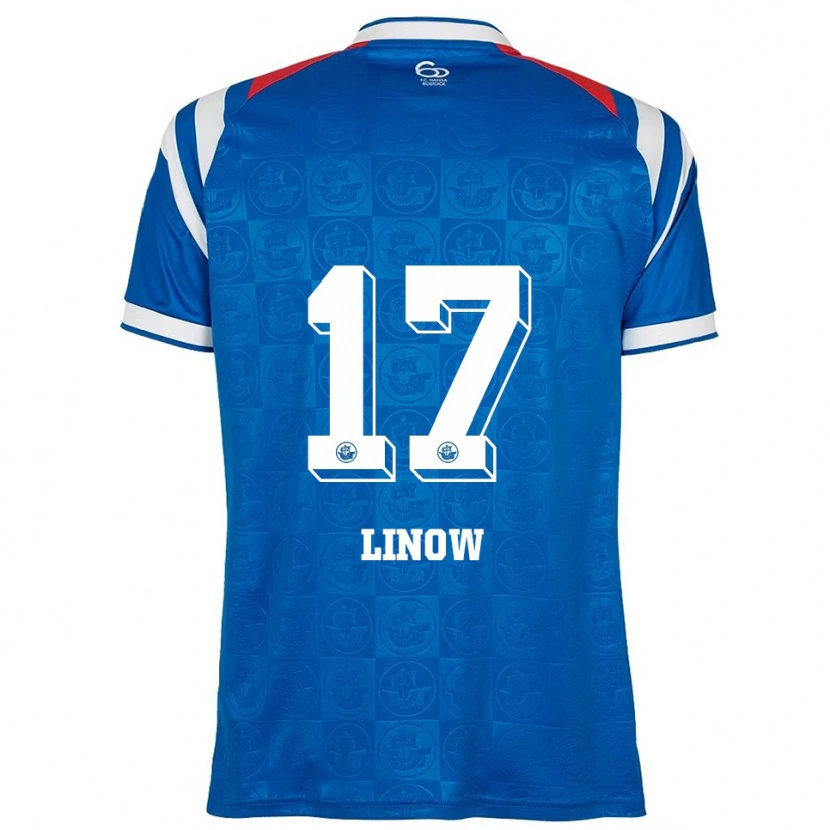 Danxen Dámské Jan Linow #17 Modrá Bílá Červená Domů Hráčské Dresy 2025/26 Dres