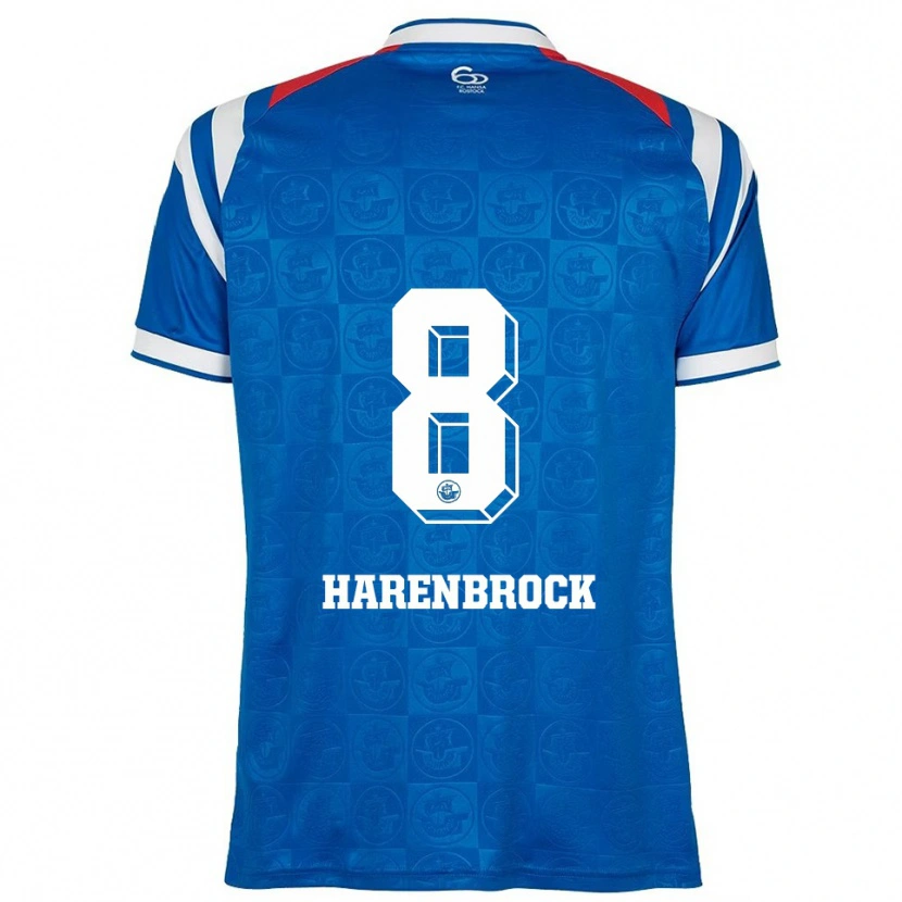 Danxen Dámské Cedric Harenbrock #8 Modrá Bílá Červená Domů Hráčské Dresy 2025/26 Dres