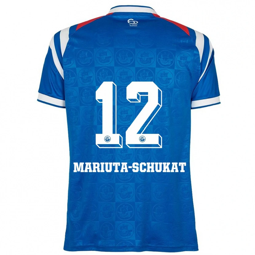 Danxen Dámské Lara Mariuta-Schukat #12 Modrá Bílá Červená Domů Hráčské Dresy 2025/26 Dres