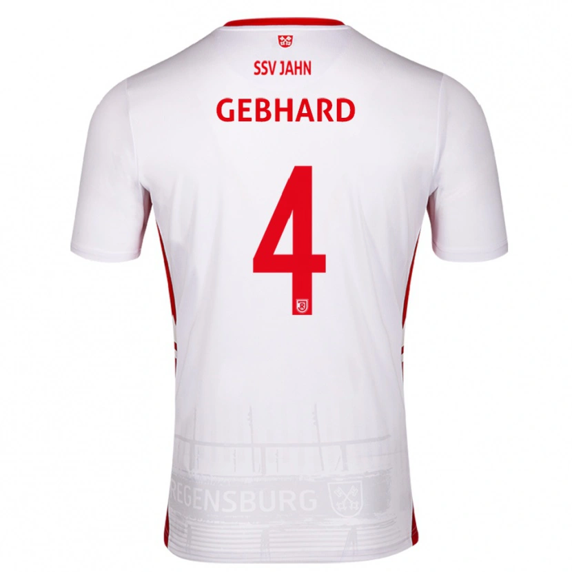 Danxen Dámské Paul Gebhard #4 Bílá Červená Domů Hráčské Dresy 2025/26 Dres