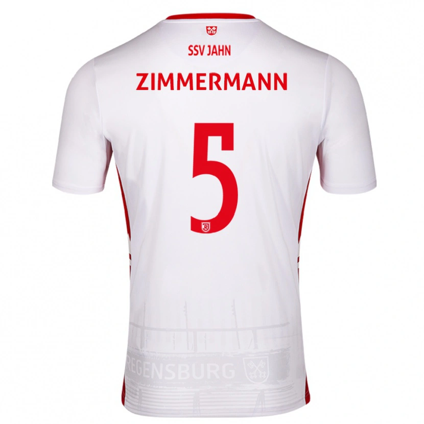 Danxen Dámské Vitus Zimmermann #5 Bílá Červená Domů Hráčské Dresy 2025/26 Dres