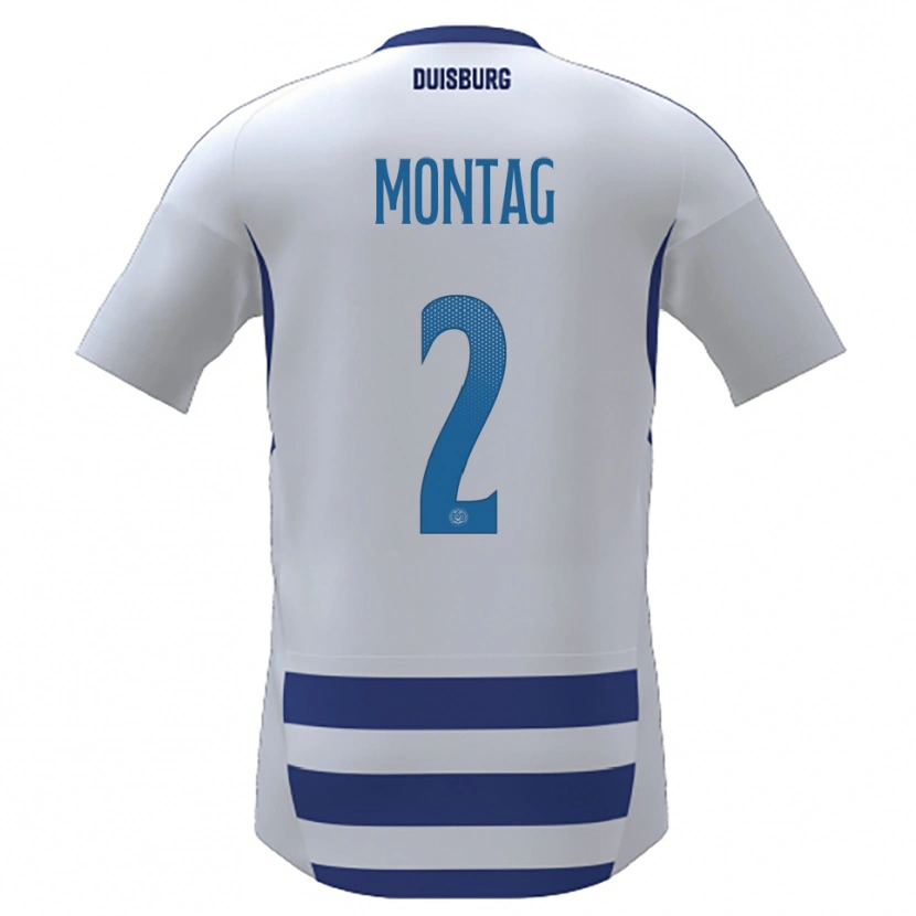 Danxen Dámské Moritz Montag #2 Bílá Modrá Domů Hráčské Dresy 2025/26 Dres