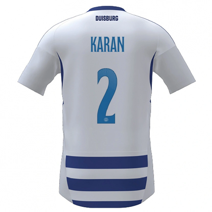 Danxen Dámské Mikail Karan #2 Bílá Modrá Domů Hráčské Dresy 2025/26 Dres