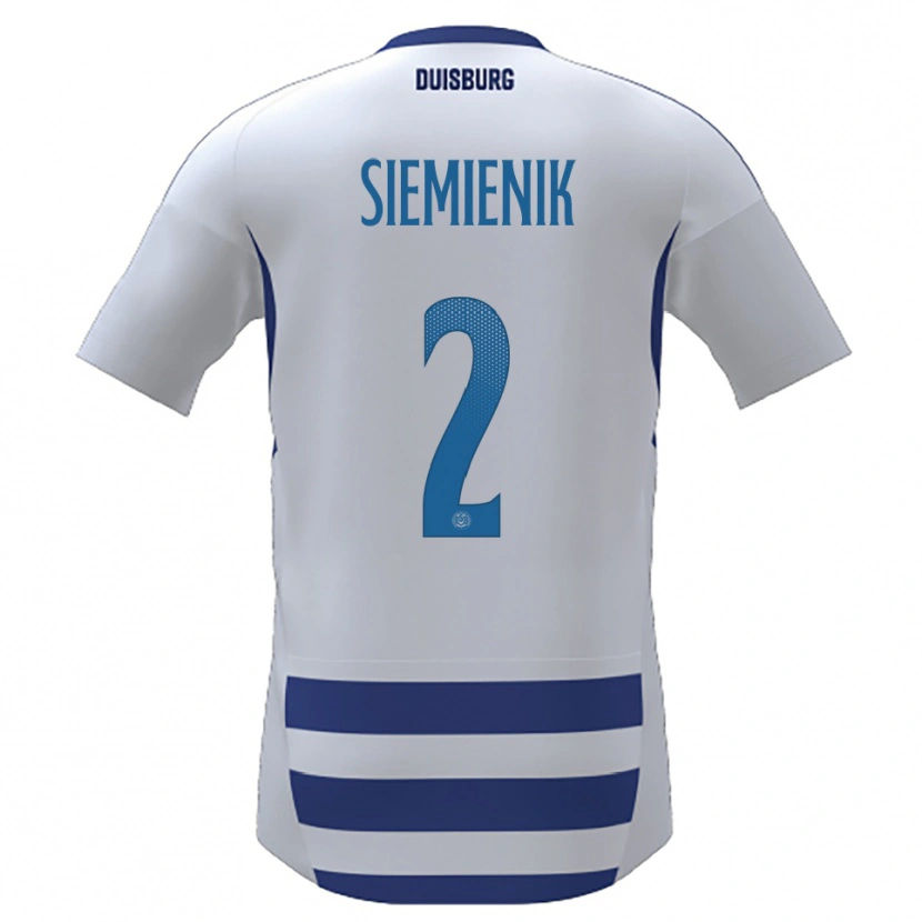 Danxen Dámské Fabian Siemienik #2 Bílá Modrá Domů Hráčské Dresy 2025/26 Dres
