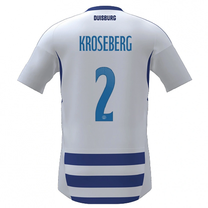 Danxen Dámské Jana Kroseberg #2 Bílá Modrá Domů Hráčské Dresy 2025/26 Dres