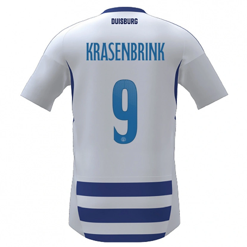 Danxen Dámské Hannes Krasenbrink #9 Bílá Modrá Domů Hráčské Dresy 2025/26 Dres