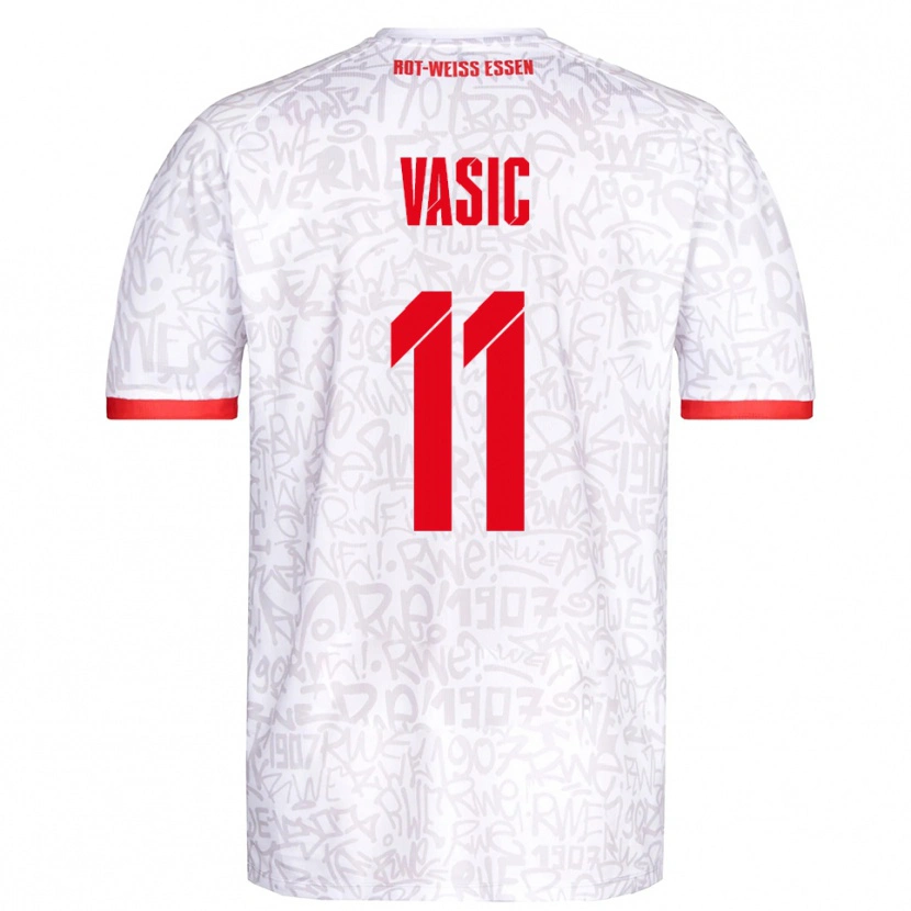 Danxen Dámské Fadih Vasic #11 Bílá Červená Domů Hráčské Dresy 2025/26 Dres
