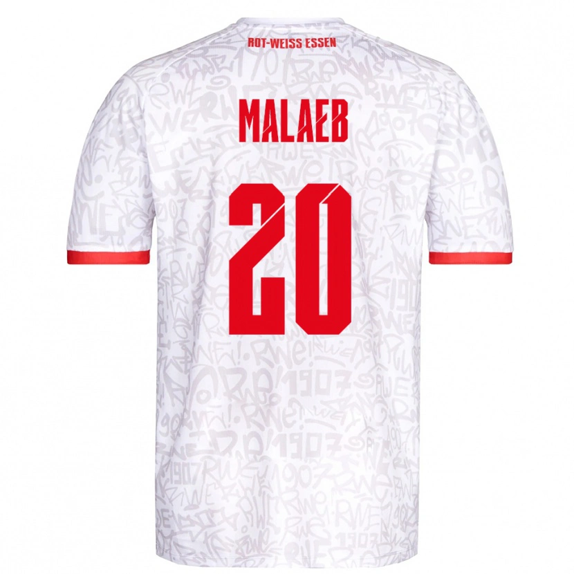 Danxen Dámské Rami Malaeb #20 Bílá Červená Domů Hráčské Dresy 2025/26 Dres