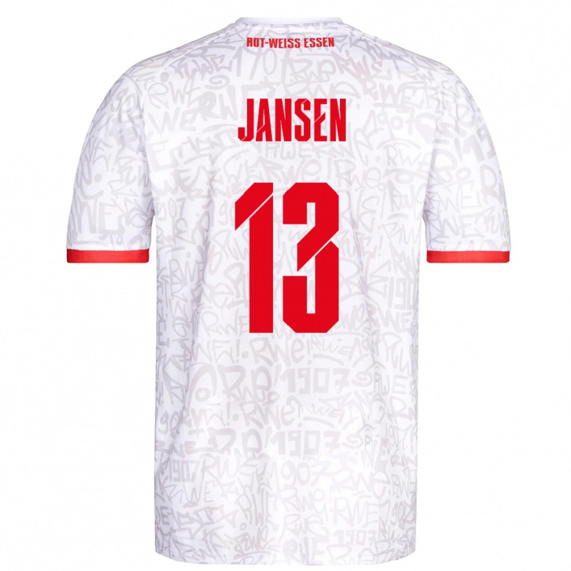 Danxen Dámské Joshua Jansen #13 Bílá Červená Domů Hráčské Dresy 2025/26 Dres