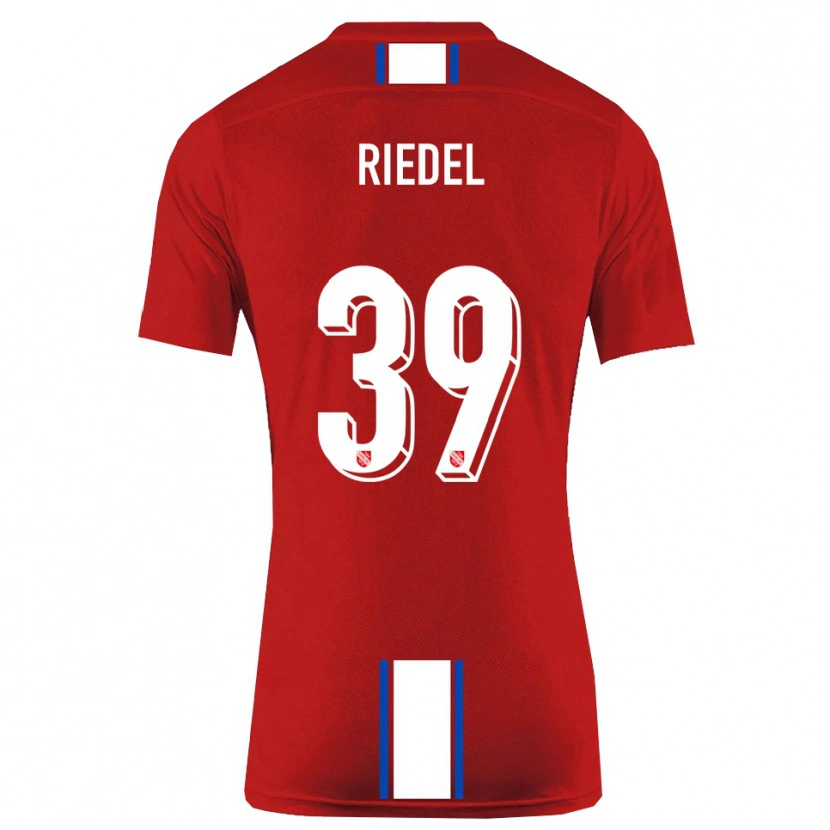Danxen Dámské Florian Riedel #39 Červená Bílá Domů Hráčské Dresy 2025/26 Dres