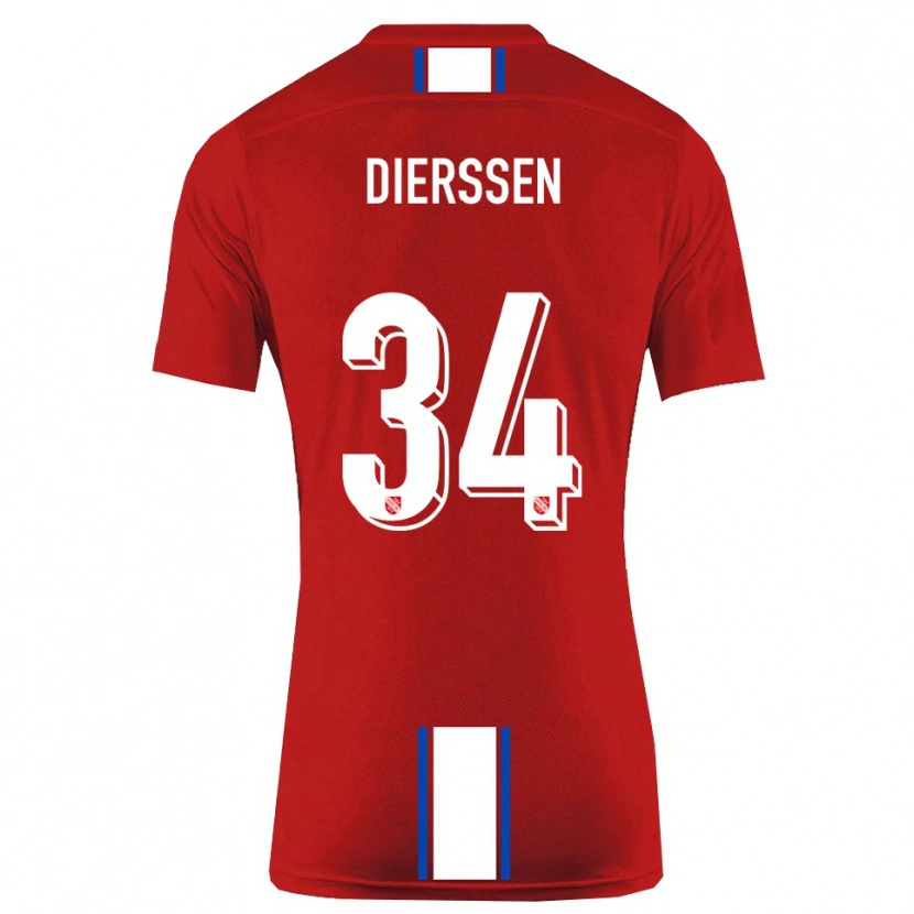 Danxen Dámské Tim Dierßen #34 Červená Bílá Domů Hráčské Dresy 2025/26 Dres