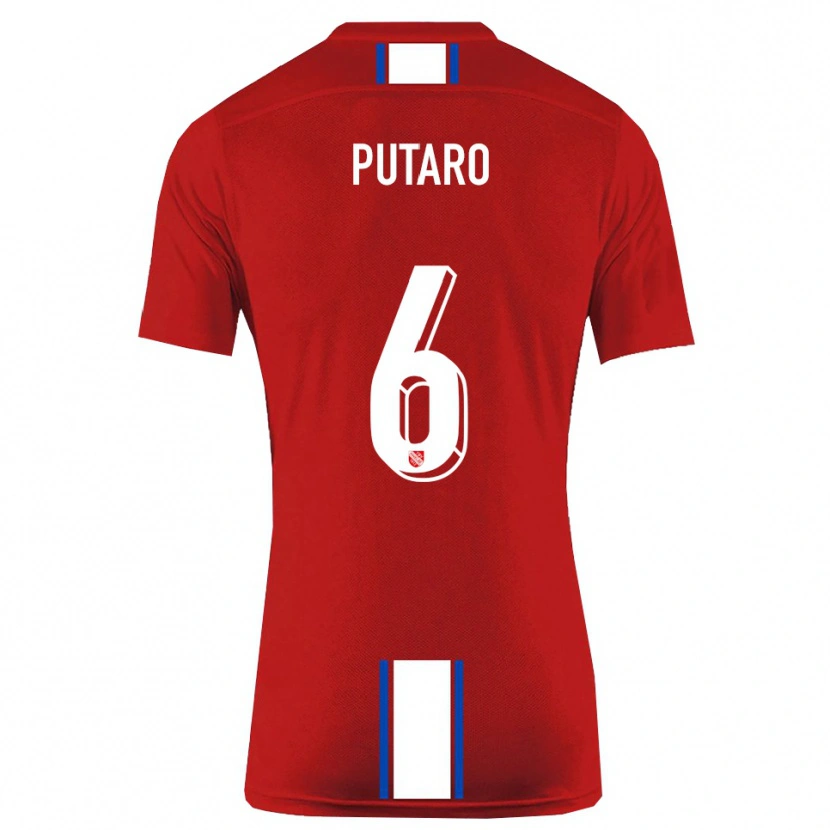 Danxen Dámské Luca Putaro #6 Červená Bílá Domů Hráčské Dresy 2025/26 Dres