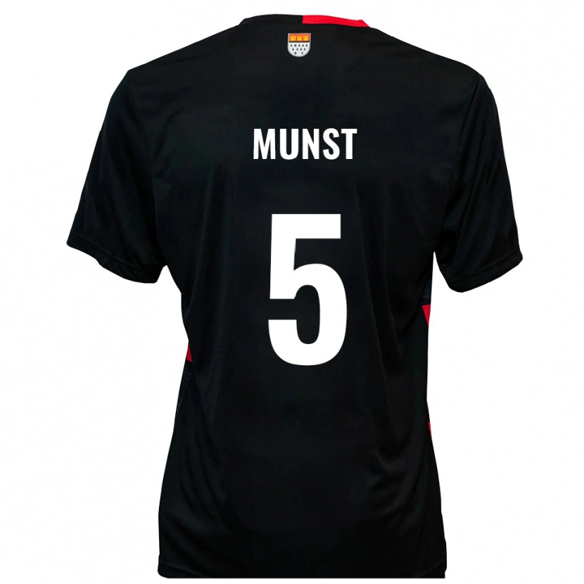 Danxen Dámské Leonhard Münst #5 Černá Červená Domů Hráčské Dresy 2025/26 Dres
