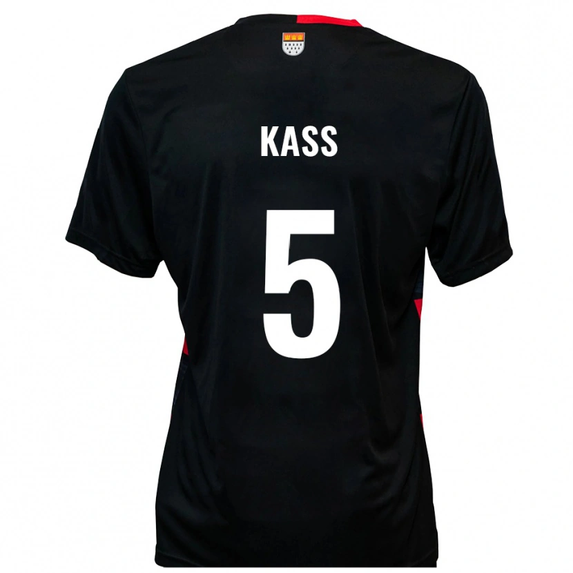 Danxen Dámské Martin Kass #5 Černá Červená Domů Hráčské Dresy 2025/26 Dres
