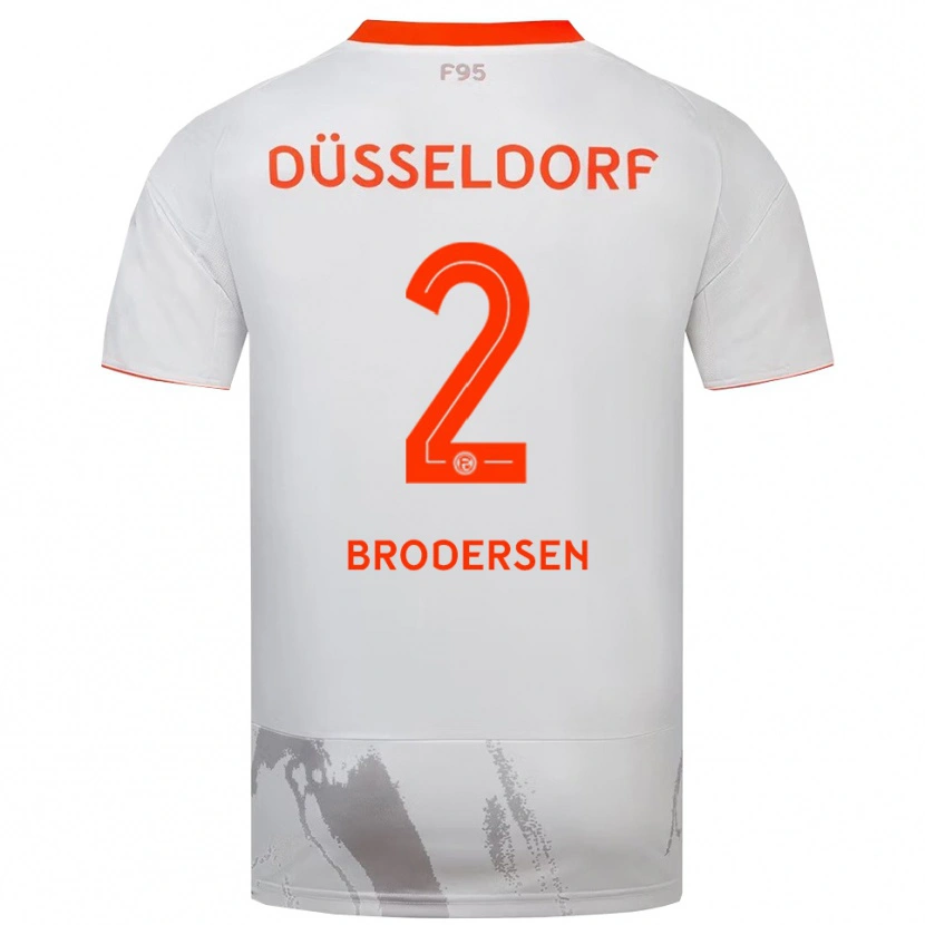Danxen Dámské Leonard Brodersen #2 Bílá Oranžová Daleko Hráčské Dresy 2025/26 Dres