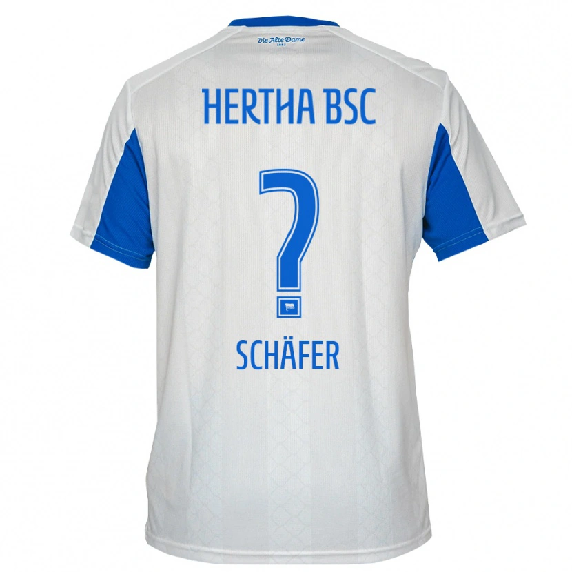 Danxen Dámské Daniel Schäfer #0 Bílá Modrá Daleko Hráčské Dresy 2025/26 Dres