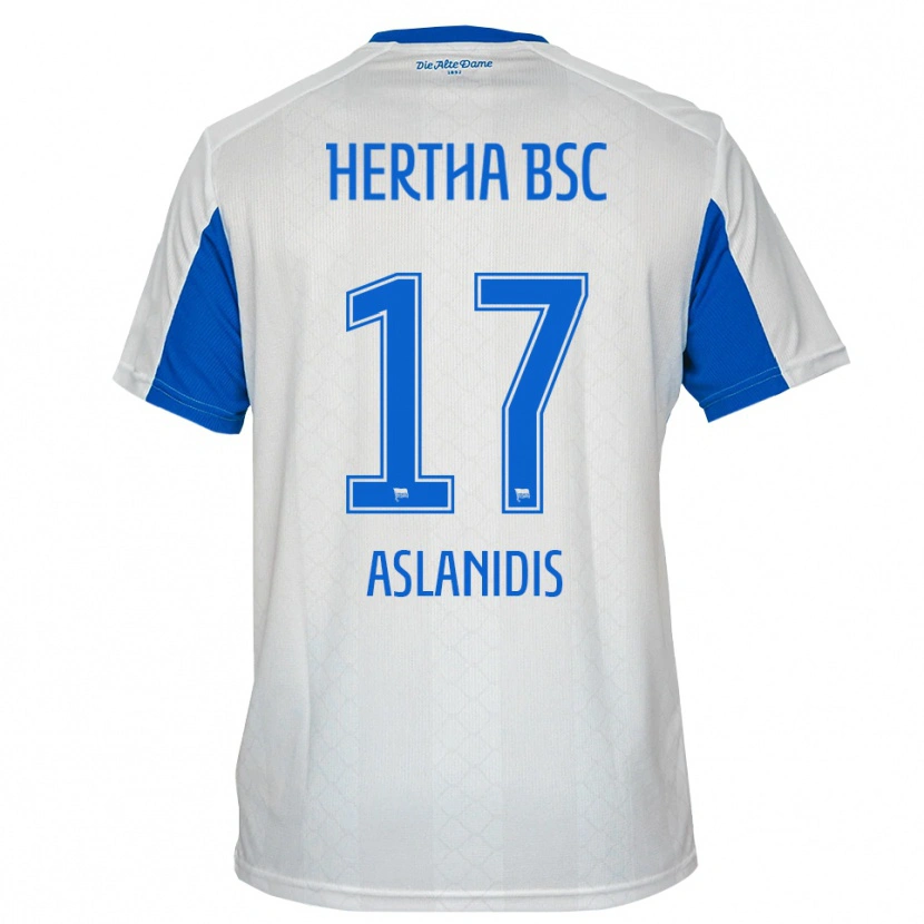 Danxen Dámské Elijas Aslanidis #17 Bílá Modrá Daleko Hráčské Dresy 2025/26 Dres