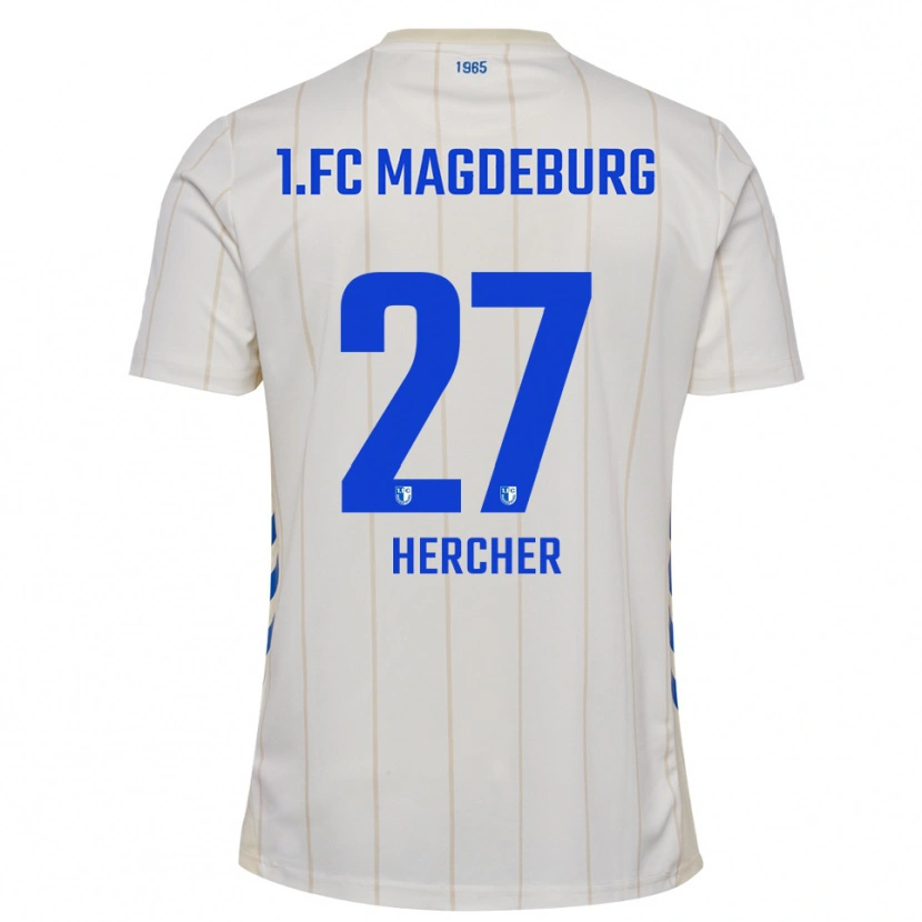 Danxen Dámské Philipp Hercher #27 Bílá Modrá Daleko Hráčské Dresy 2025/26 Dres