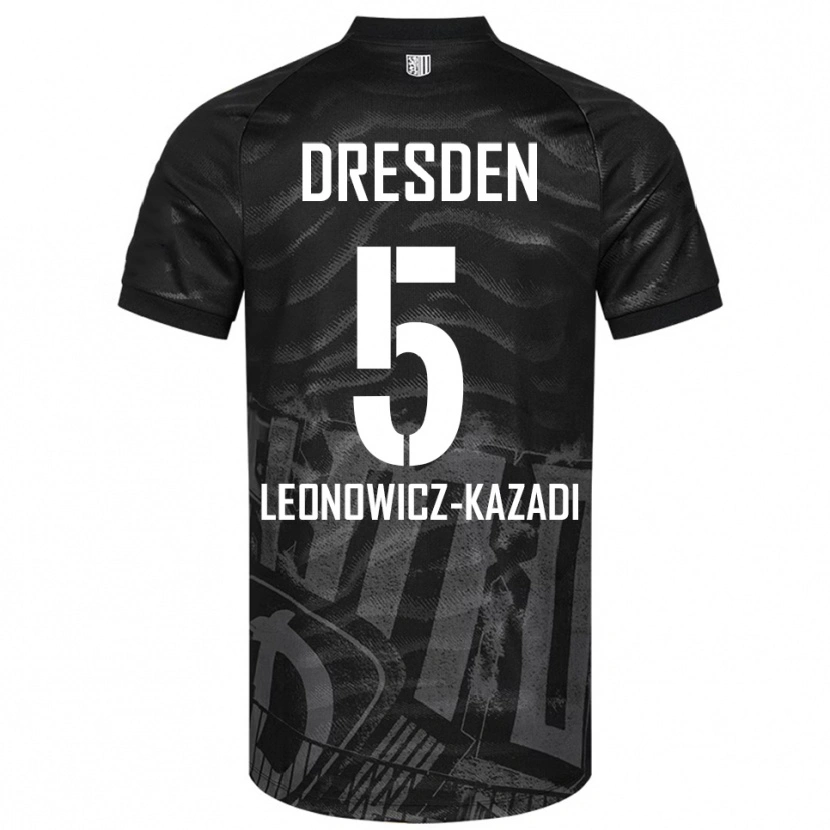 Danxen Dámské Jonathan Leonowicz-Kazadi #5 Černá Šedá Daleko Hráčské Dresy 2025/26 Dres