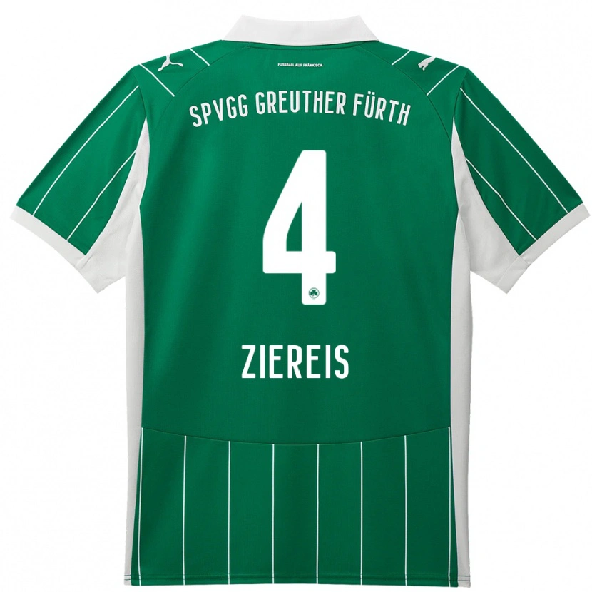 Danxen Dámské Philipp Ziereis #4 Zelená Bílá Daleko Hráčské Dresy 2025/26 Dres