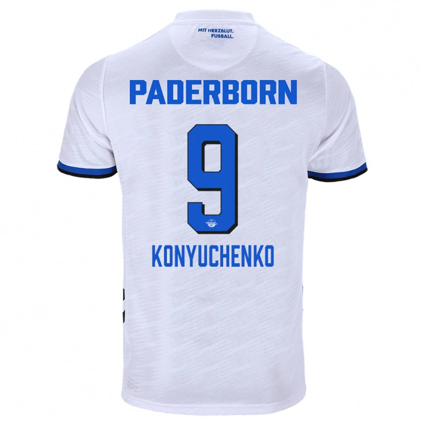 Danxen Dámské Yehor Konyuchenko #9 Bílá Modrá Daleko Hráčské Dresy 2025/26 Dres