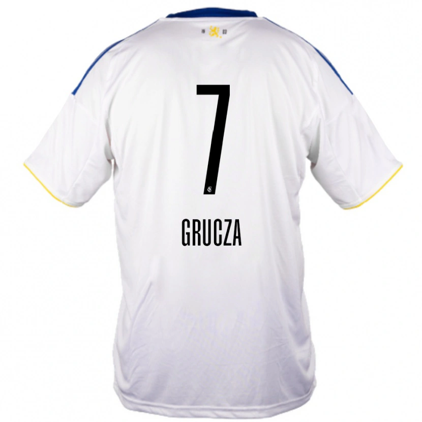 Danxen Dámské Nico Grucza #7 Bílá Modrá Žlutá Daleko Hráčské Dresy 2025/26 Dres