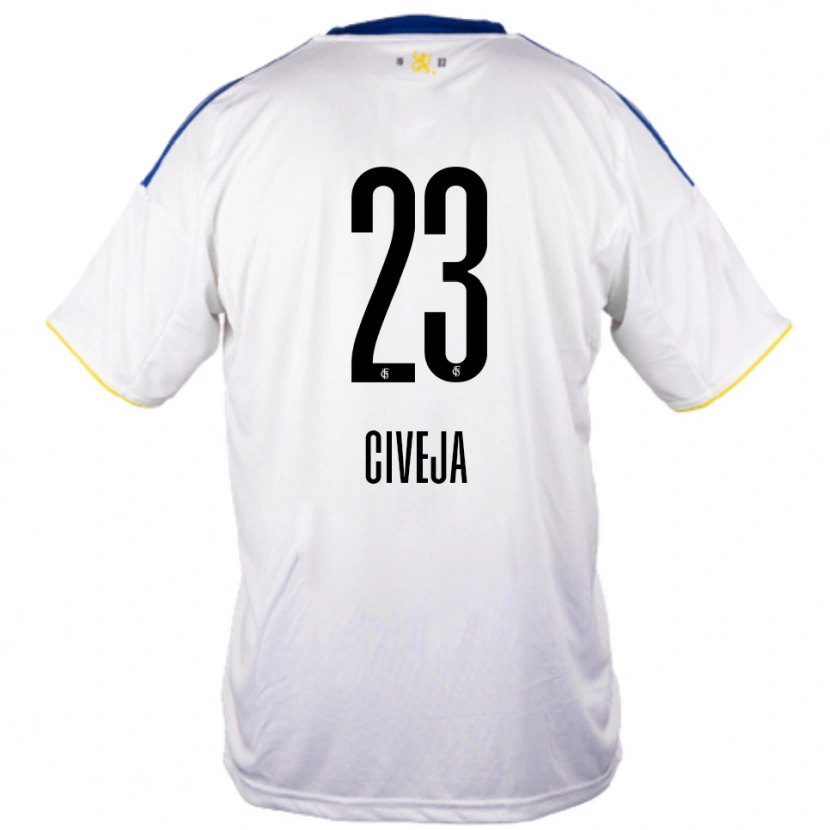 Danxen Dámské Tim Civeja #23 Bílá Modrá Žlutá Daleko Hráčské Dresy 2025/26 Dres