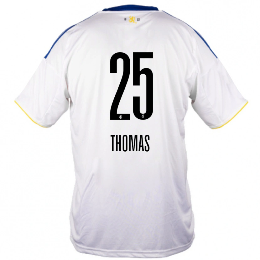 Danxen Dámské Jakob Thomas #25 Bílá Modrá Žlutá Daleko Hráčské Dresy 2025/26 Dres