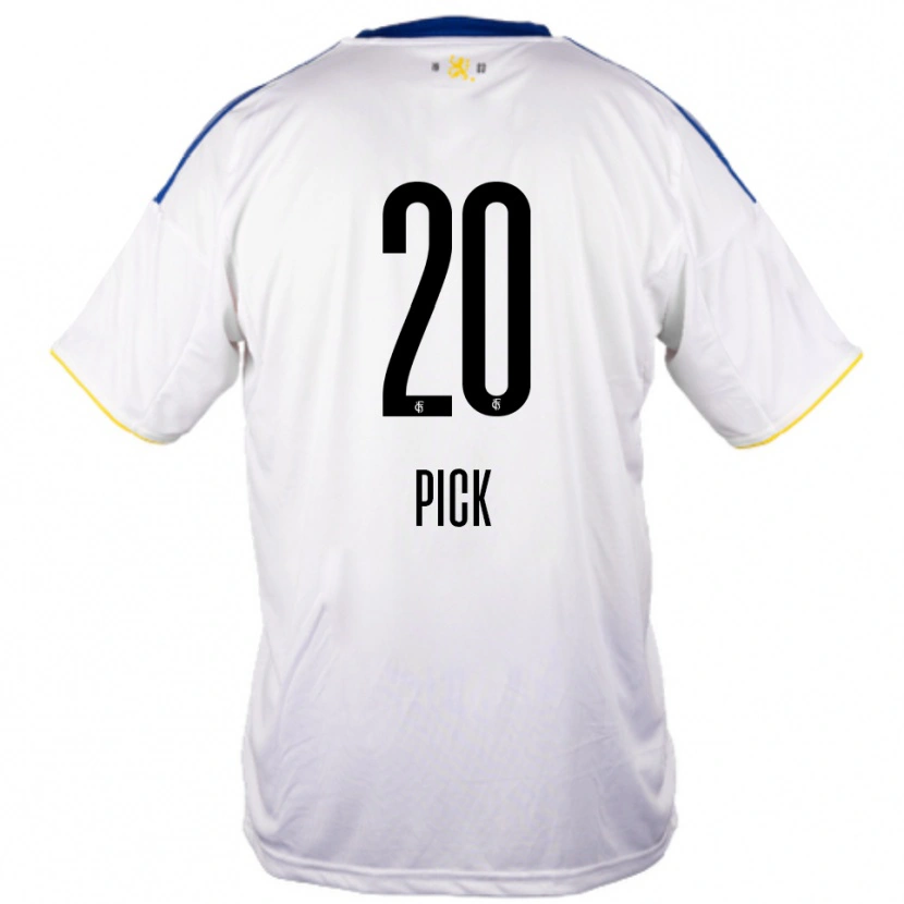 Danxen Dámské Florian Pick #20 Bílá Modrá Žlutá Daleko Hráčské Dresy 2025/26 Dres
