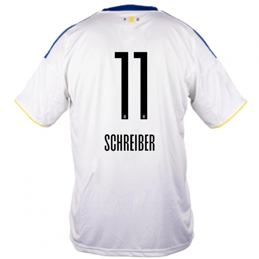 Danxen Dámské Colin Schreiber #11 Bílá Modrá Žlutá Daleko Hráčské Dresy 2025/26 Dres