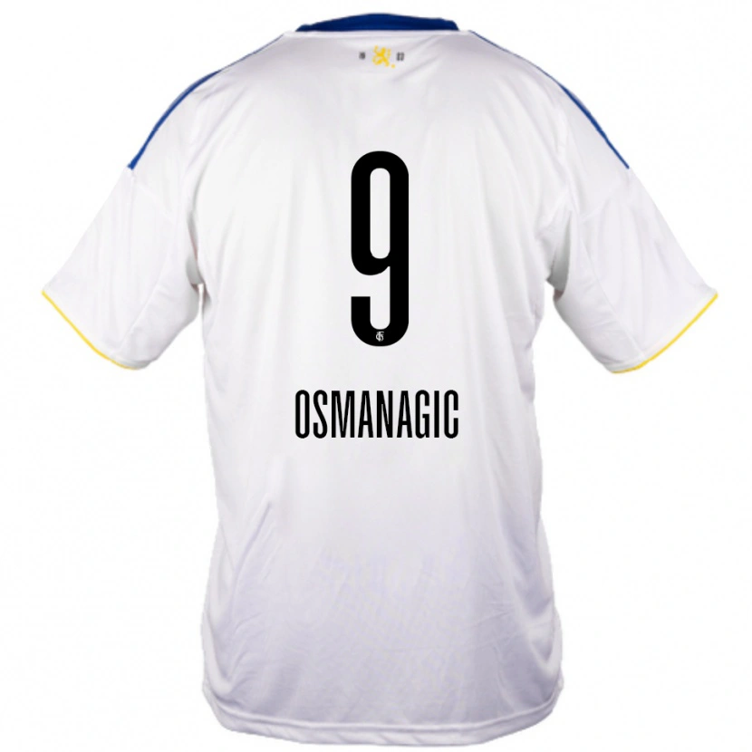 Danxen Dámské Zinedin Osmanagic #9 Bílá Modrá Žlutá Daleko Hráčské Dresy 2025/26 Dres