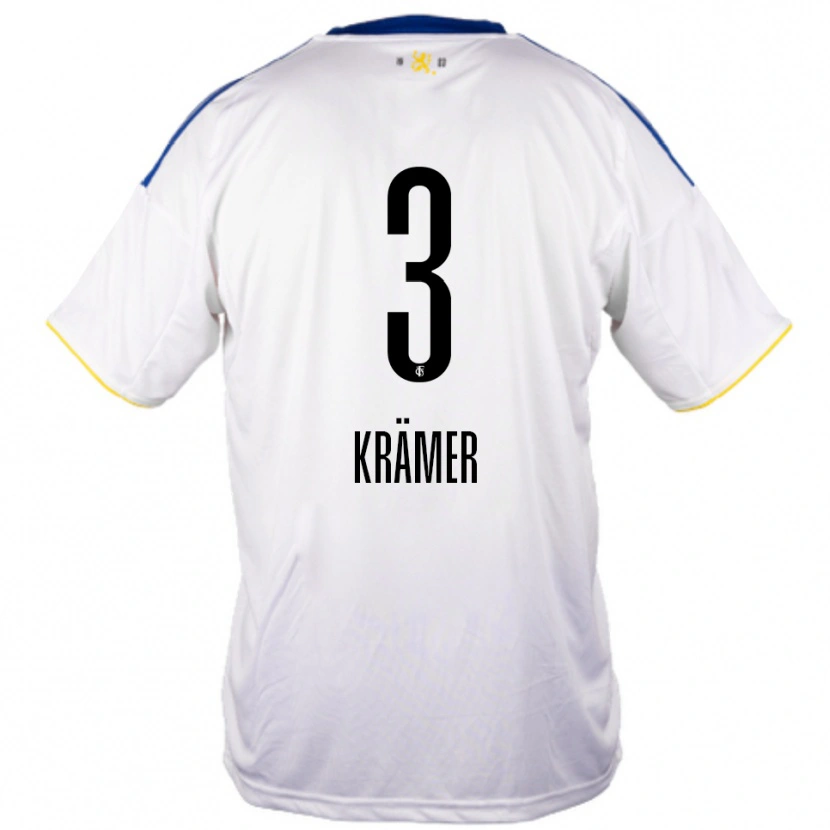 Danxen Dámské Nils Krämer #3 Bílá Modrá Žlutá Daleko Hráčské Dresy 2025/26 Dres
