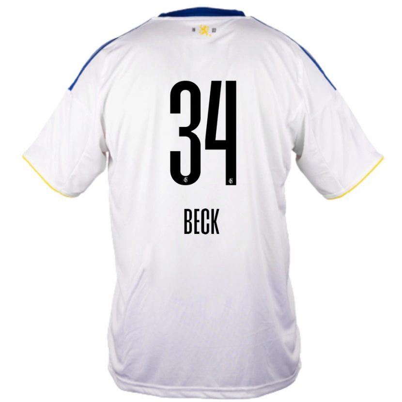 Danxen Dámské Luis Beck #34 Bílá Modrá Žlutá Daleko Hráčské Dresy 2025/26 Dres