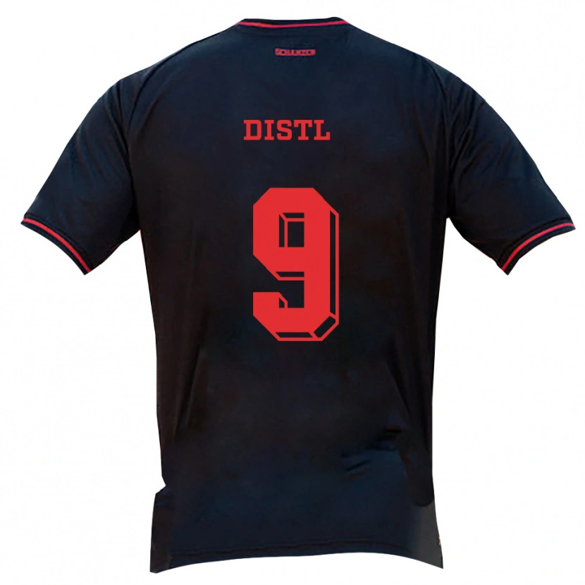 Danxen Dámské Manuel Distl #9 Černá Červená Bílá Daleko Hráčské Dresy 2025/26 Dres